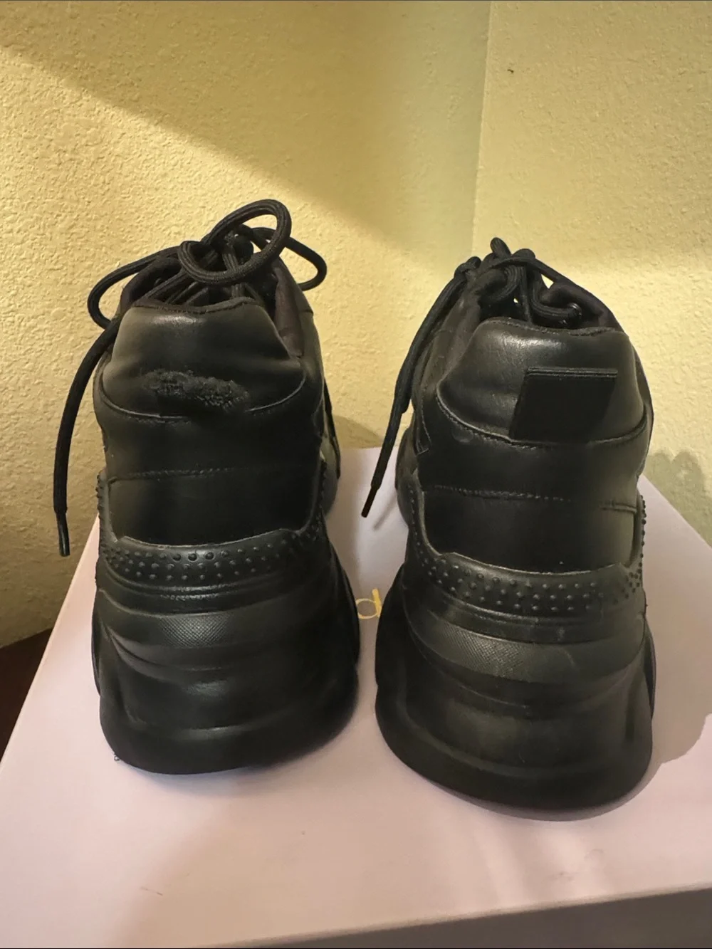 Madden Girl Black Platform Chunky Sneakers (See Imperfection)